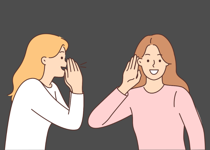person listening to another person intently